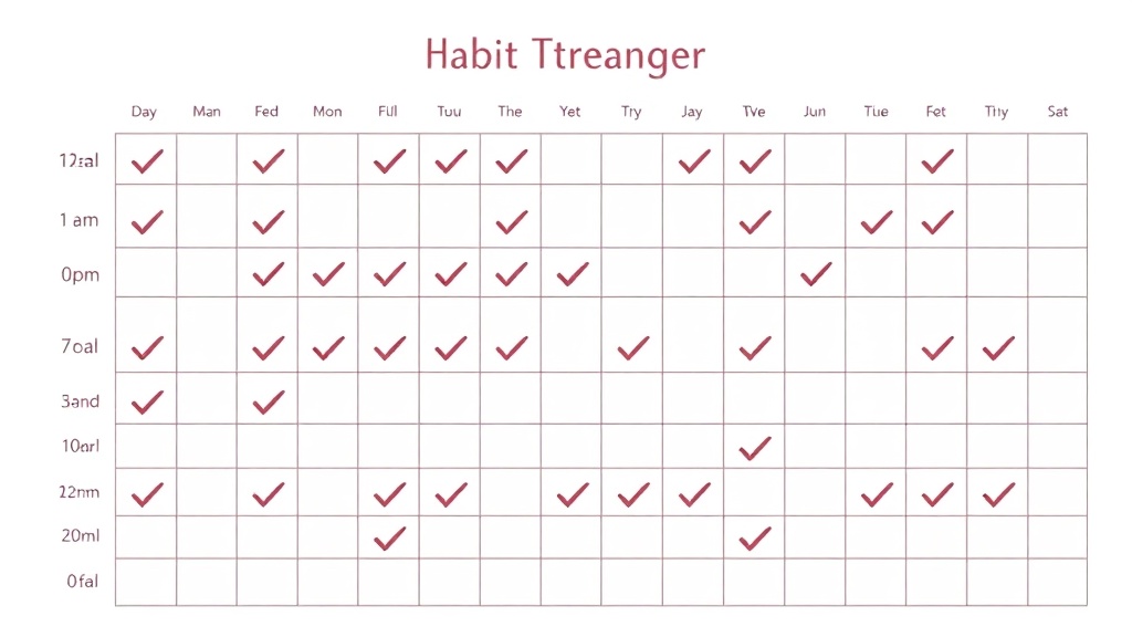 매일매일 작은 체크 표시가 이어지는 습관 추적표의 모습